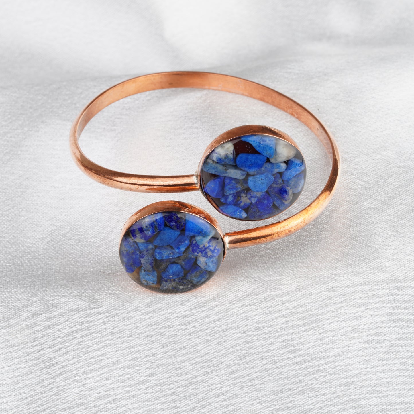 Copper Lapis Lazuli Open Cuff Bypass
