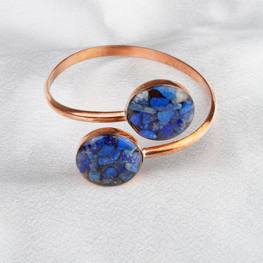 Copper Lapis Lazuli Open Cuff Bypass