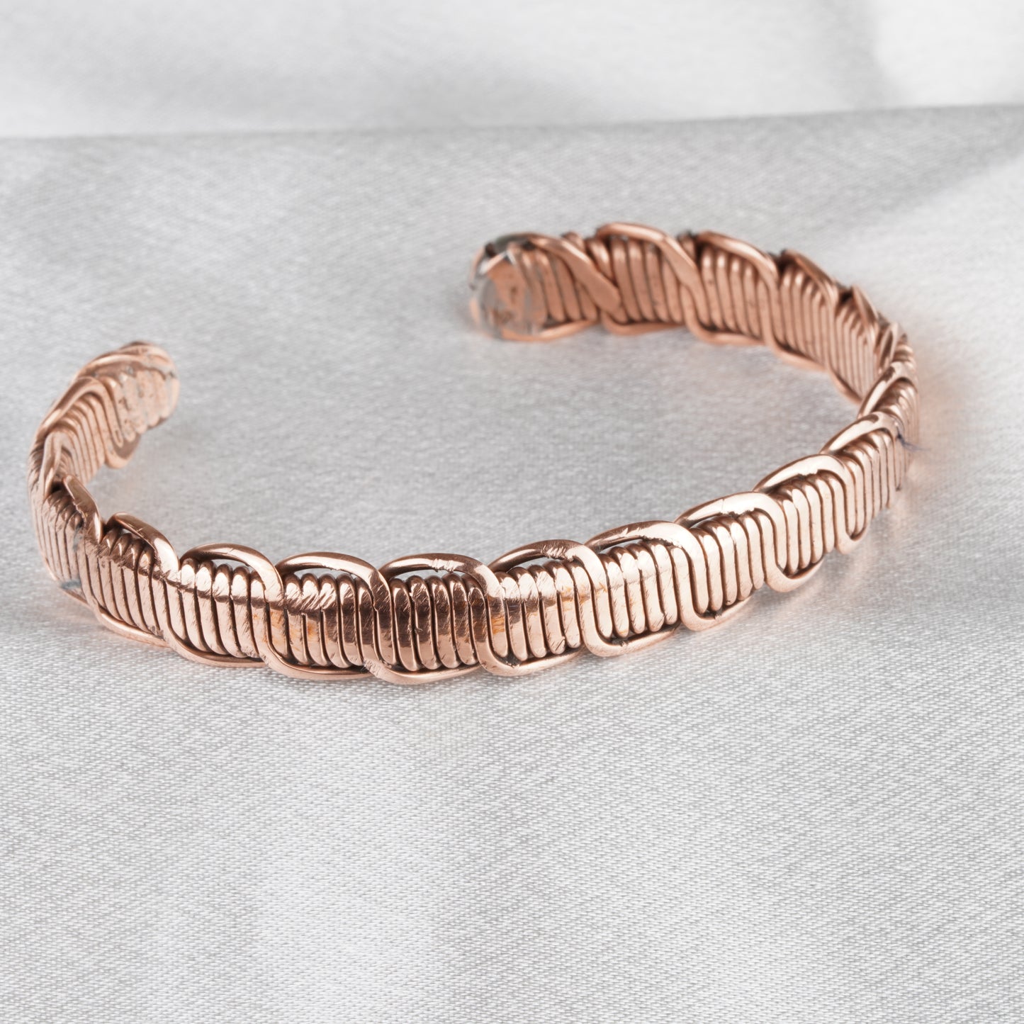 Thin Woven Copper Bracelet