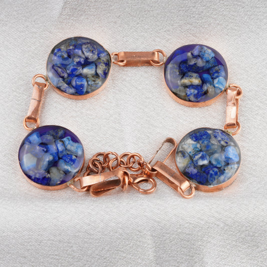 Lapis Lazuli Station Link Bracelet