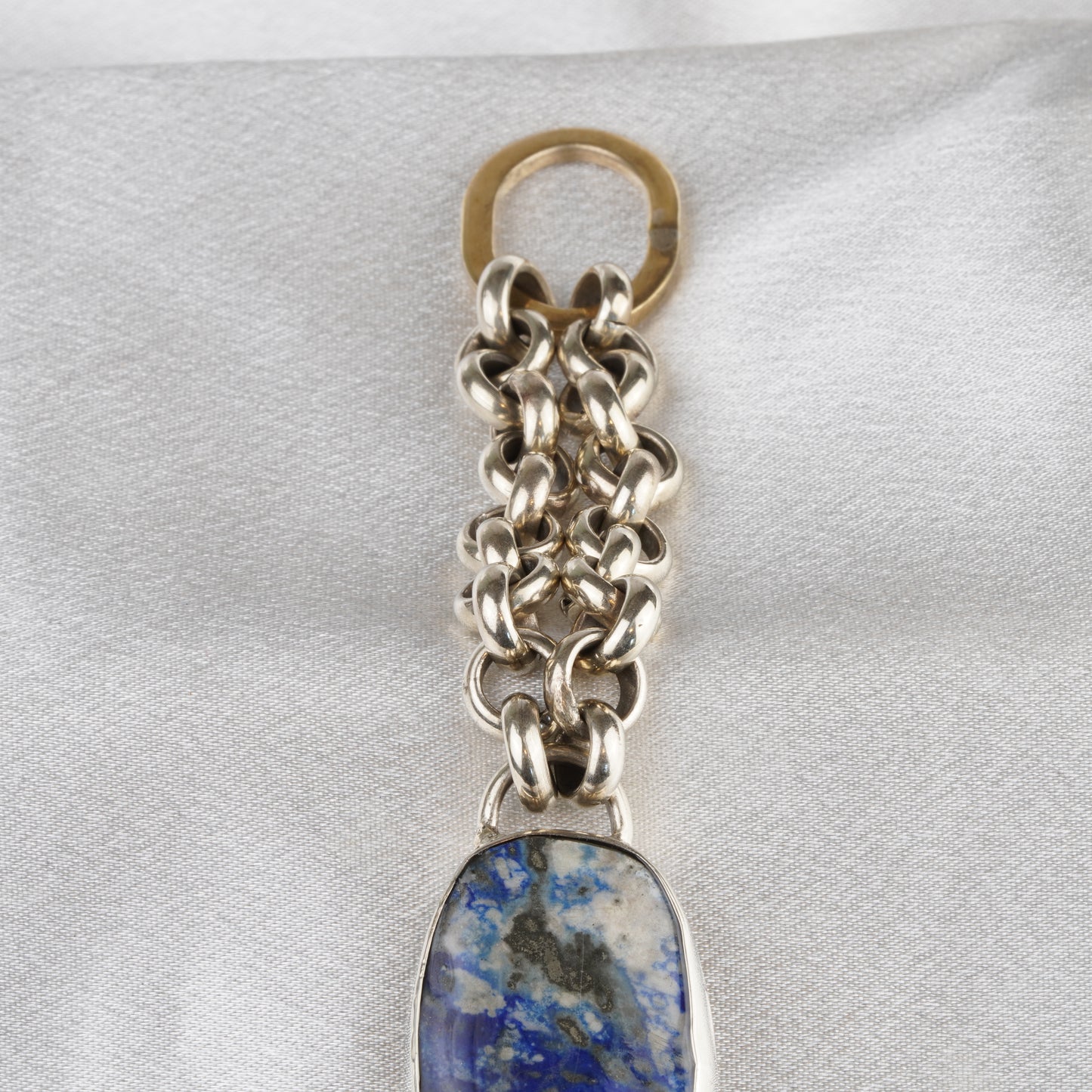 Handmade Lapis Lazuli Multi-Metal Artisan Bracelet | Sterling Silver, Copper, Bronze & Alpaca